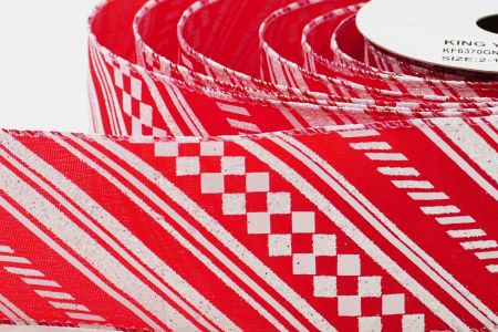 Retro Slant Stripes Wired Ribbon_KF6370GN-7-4_red